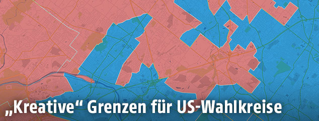 Karte zeigt Wahlbezirke