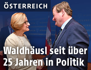 N&Ouml;-Landeshauptfrau Johanna Mikl-Leitner und FP&Ouml;-Klubobmann Gottfried Waldh&auml;usl