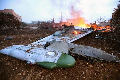 © APA/AFP/Omar Haj Kadour Teile der russischen Suchoi Su-25