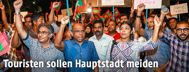 Demonstranten in Male
