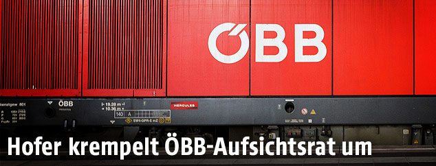 &Ouml;BB-Logo auf einem G&uuml;terzug