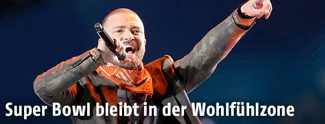 Justin Timberlake während der Halftime Show der Super Bowl LII