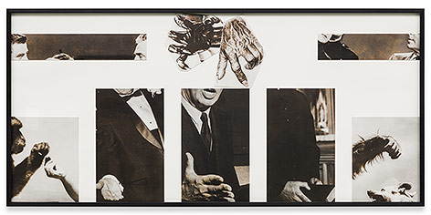 © John Baldessari „Space between: Glad hands“, 1986 Schwarz/Weiß Fotografie 84,5 x 183,5 cm, gerahmtCourtesy der Künstler, Marian Goodman Gallery and Sprueth Magers