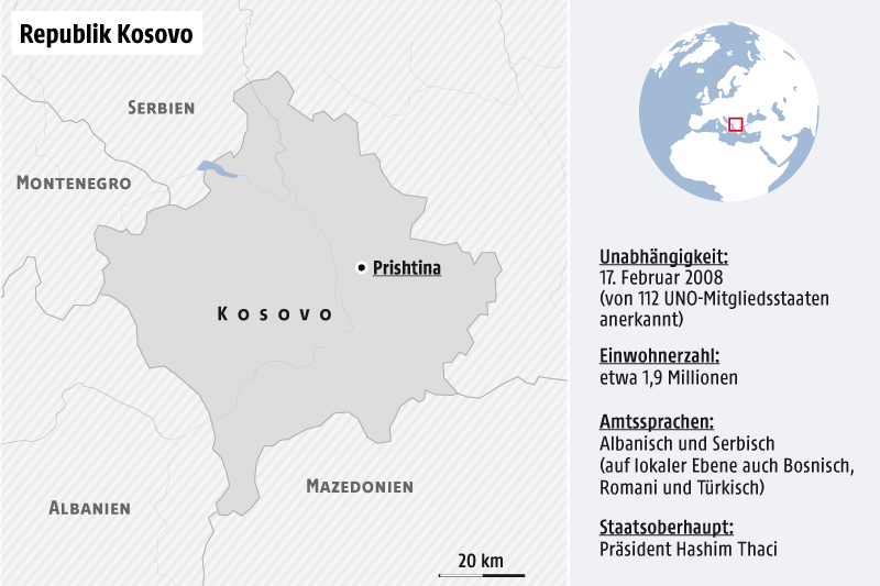 © APA/ORF.at Karte vom Kosovo