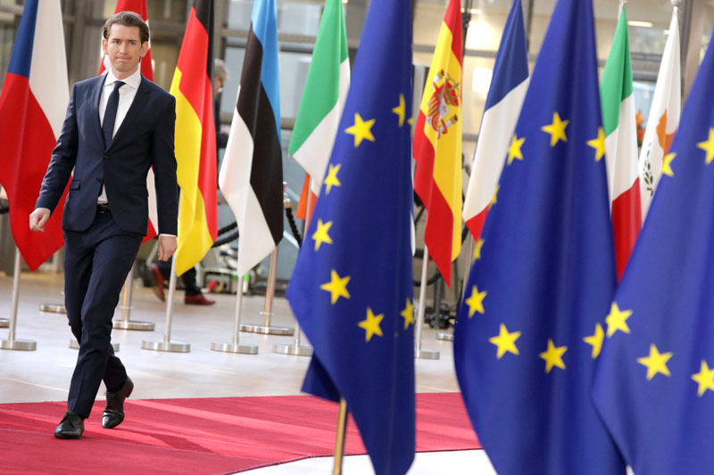 © APA/AP/Olivier Matthys Der österreichische Bundeskanzler Sebastian Kurz