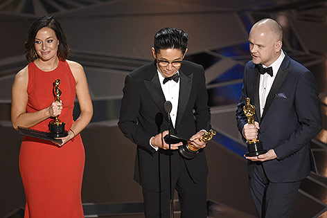 © APA/AP/Invision/Chris Pizzello Lucy Sibbick, Kazuhiro Tsuji und David Malinowski