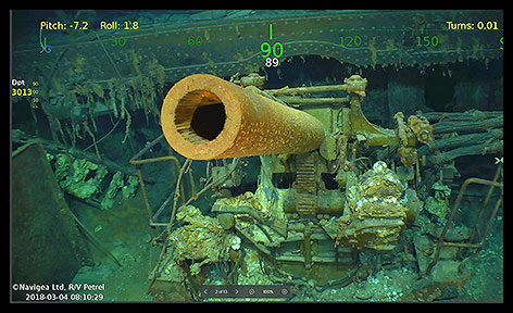 © APA/AFP/Paul G. Allen Wrack der USS Lexington