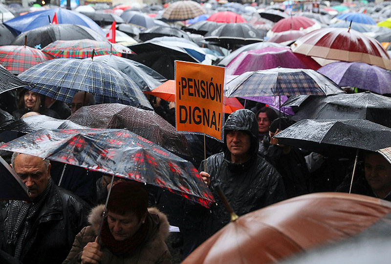 Demonstrationsteilnehmer in Madrid
