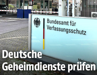 Eingang zur Zentrale des deutschen Bundesamt f&uuml;r Verfassungsschutz