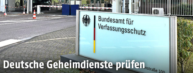 Eingang zur Zentrale des deutschen Bundesamt f&uuml;r Verfassungsschutz
