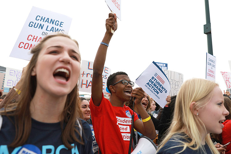 © APA/AP/Andrea Cornejo Demonstranten in Las Vegas