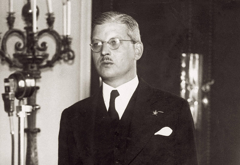 © picturedesk.com/Imagno/k. A. Bundeskanzler Dr. Kurt Schuschnigg 1935 bei einer Rede an das österreichische Volk