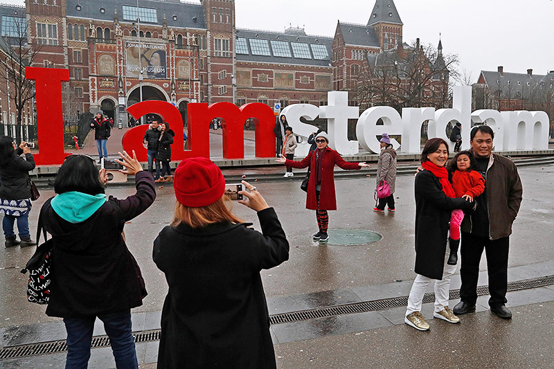 Touristen in Amsterdam