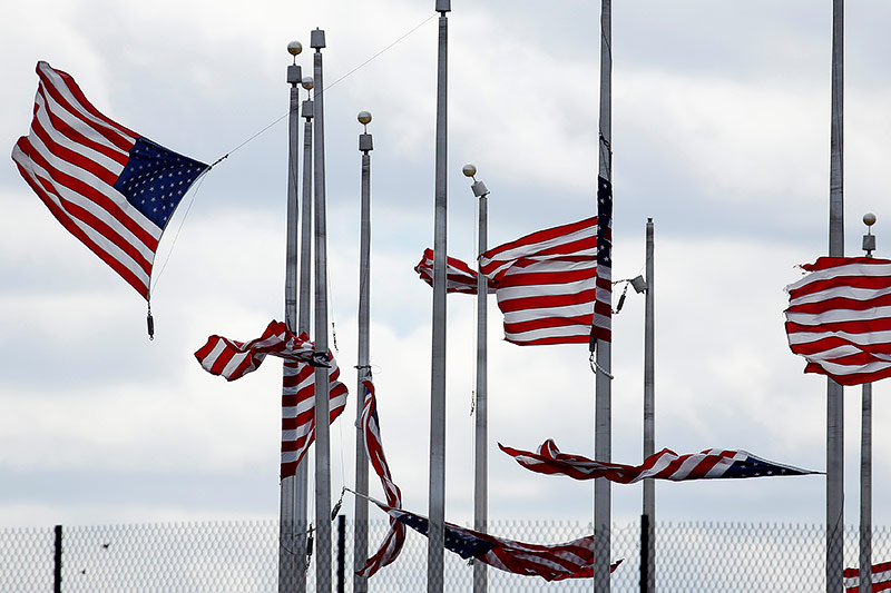 Verwehte US-Flaggen in Washington