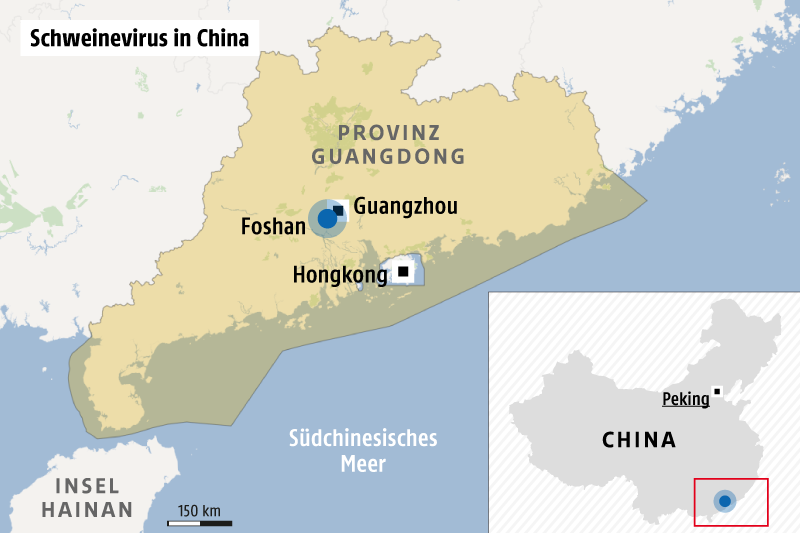 © OSM/ORF.at Karte zeigt die chinesische Provinz Guangdong und die Stadt Foshan