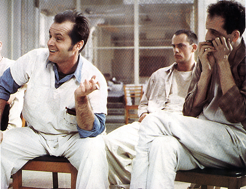 Filmszene mit Jack Nicholson in "Einer flog über das Kuckucksnest"