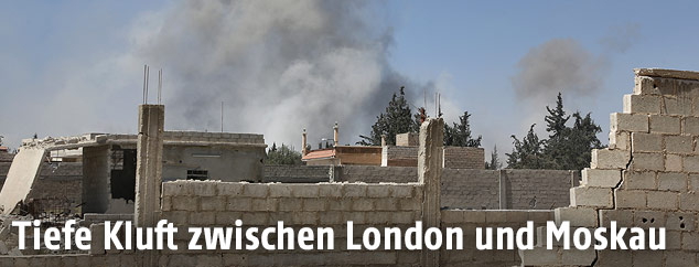 Rauch über der Syrischen Stadt Duma