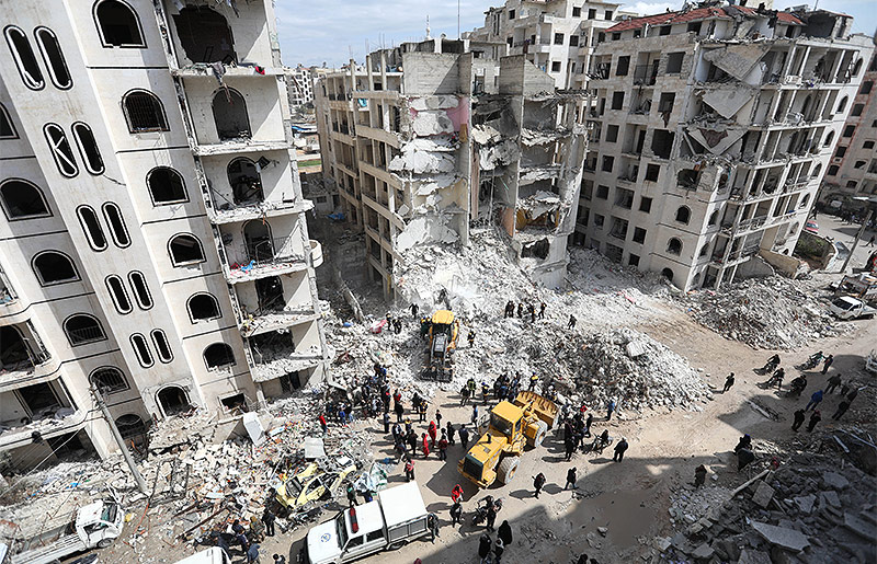 © APA/AFP/Omar Haj Kadour Zerstörte Wohnhäuser in Idlib