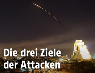 Erhellter Himmel über Damaskus