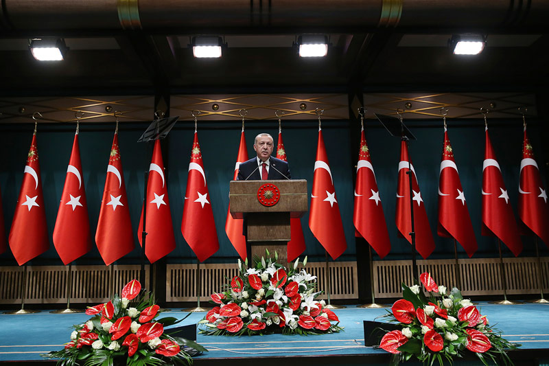 © APA/AP/Türkische Präsidentschaft/Yasin Bulbul Der türkische Präsident Präsident Recep Tayyip Erdogan