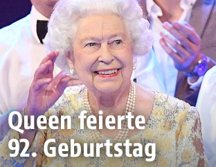 Queen Elizabeth II. auf der Bühne der Royal Albert Hall in London