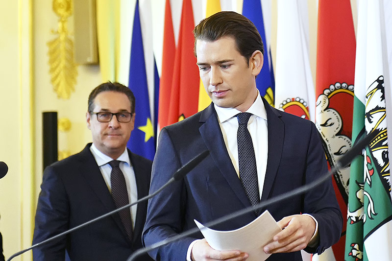 © APA/Hans Punz Bundeskanzler Sebastian Kurz (ÖVP) und Vizekanzler Heinz-Christian Strache (FPÖ)