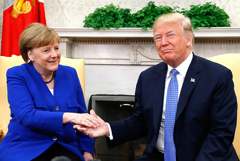 Deutsche Kanzlerin Merkel und US-Präsident Trump