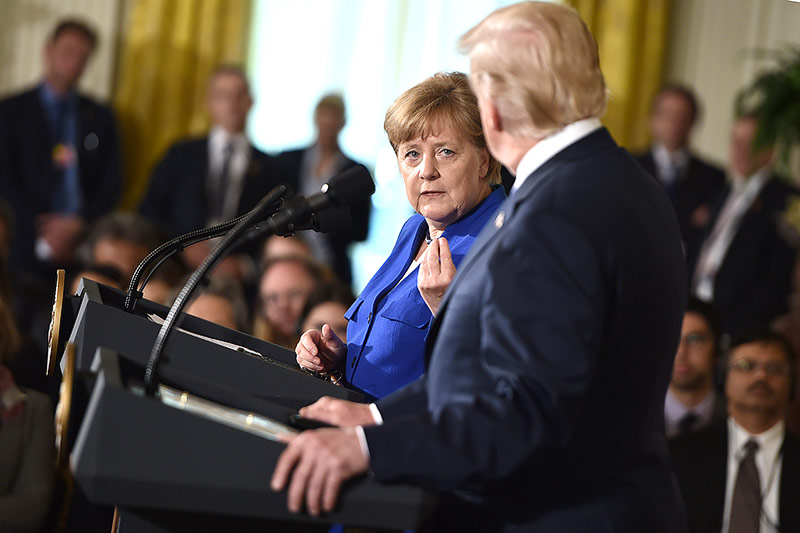 Deutsche Kanzlerin Merkel und US-Präsident Trump