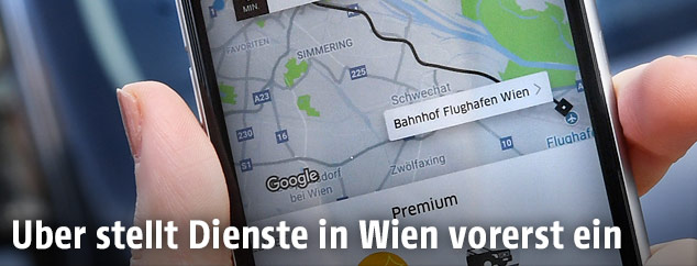 Uber-Bestellung am Mobiltelefon
