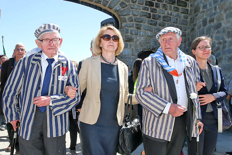 © APA/Hannes Draxler KZ-Überlebende bei der Gedenkfeier in Mauthausen