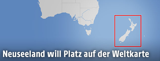 Karte zeigt Neuseeland