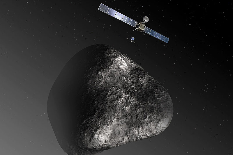 © ESA Rendering von Rosetta und eines Kometen