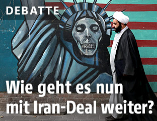 Graffiti an einer Hauswand im Iran