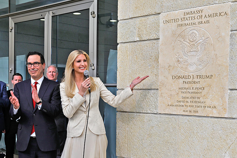 © APA/AFP/Menahem Kahana Ivanka Trump vor der eröffneten US-Botschaft in Jerusalem