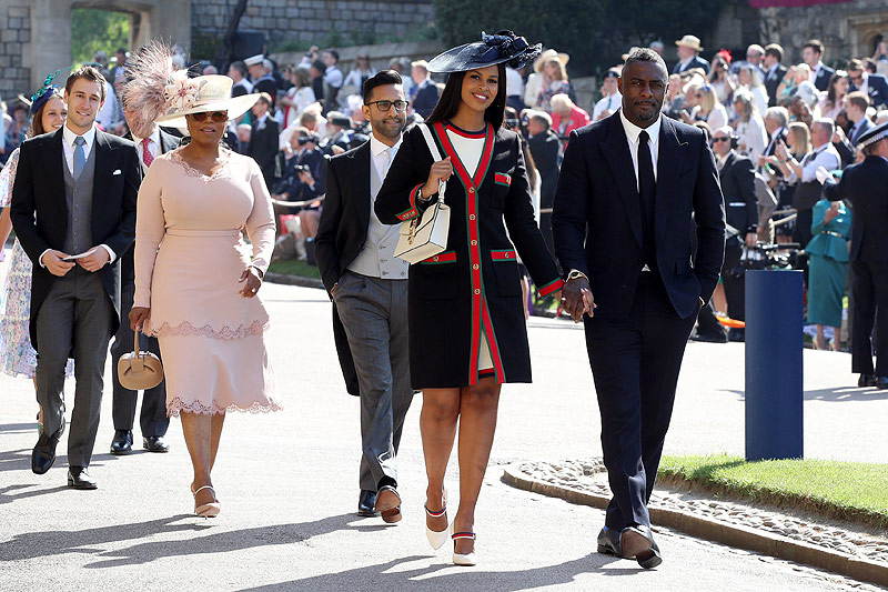 © APA/AFP/Chris Radburn Idris Elba, Sabrina Dhowre und Oprah Winfrey