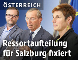 Josef Schellhorn, Landeshauptmann Wilfried Haslauer und Astrid R&ouml;ssler