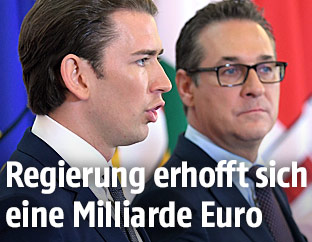 Bundeskanzler Sebastian Kurz und Vizekanzler Heinz-Christian Strache bei einer Pressekonferenz