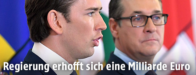 Bundeskanzler Sebastian Kurz und Vizekanzler Heinz-Christian Strache bei einer Pressekonferenz