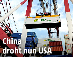Container in einem chinesischen Hafen