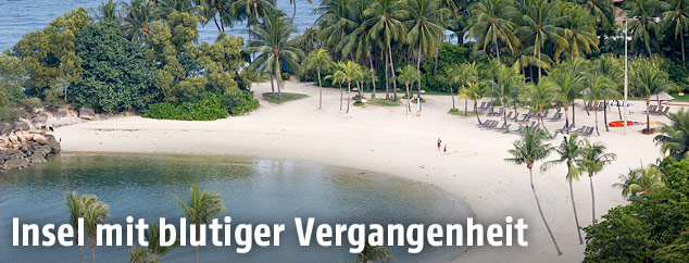 Ein Strand auf der Ferieninsel Sentosa in Singapur