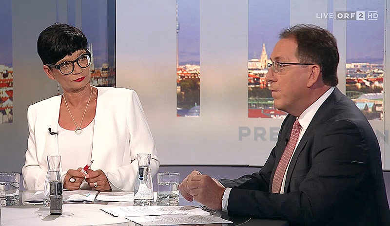 © ORF Ulla Kramar-Schmid und Andreas Koller in der Pressestunde
