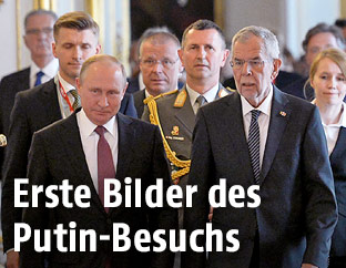 Der russische Präsident Wladimir Putin und Bundespräsident Alexander Van der Bellen
