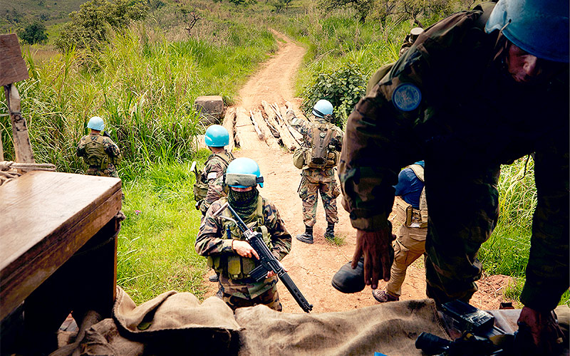 © APA/AFP/Alex Mcbride UNO-Soldaten bei einer Mission zur Friedenssicherung in der Demokratischen Republik Kongo