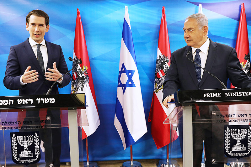 Bundeskanzler Sebastian Kurz und Ministerpräsident Benjamin Netanyahu