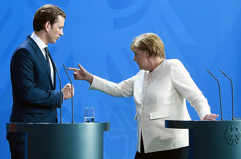 © APA/Robert Jäger Bundeskanzler Sebastian Kurz und die deutsche Bundeskanzlerin Angela Merkel