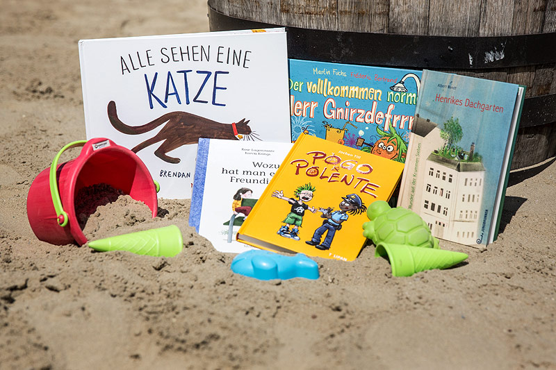 © ORF.at/Lukas Krummholz Bücher auf einem Strand