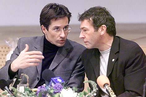 © APA/Gert Eggenberger Landeshauptmann Haider und Finanzminister Grasser im Jahr 2002