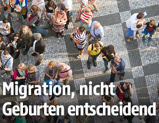 Menschenmenge von oben