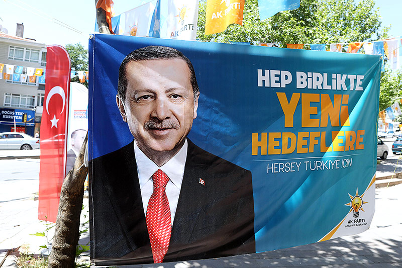 © APA/AFP/Adem Altan Wahlplakat von Recep Tayyip Erdogan