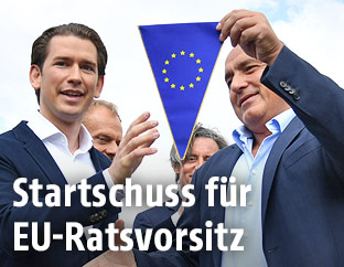 EU-Ratspräsident Donald Tusk, Kanzler Sebastian Kurz und der bulgarische Ministerpräsident Bojko Borissow